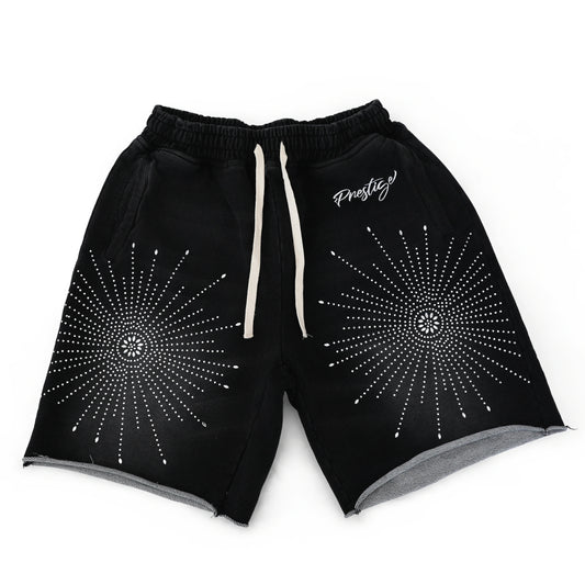 Prestige Black Star Rhinestone Shorts Black