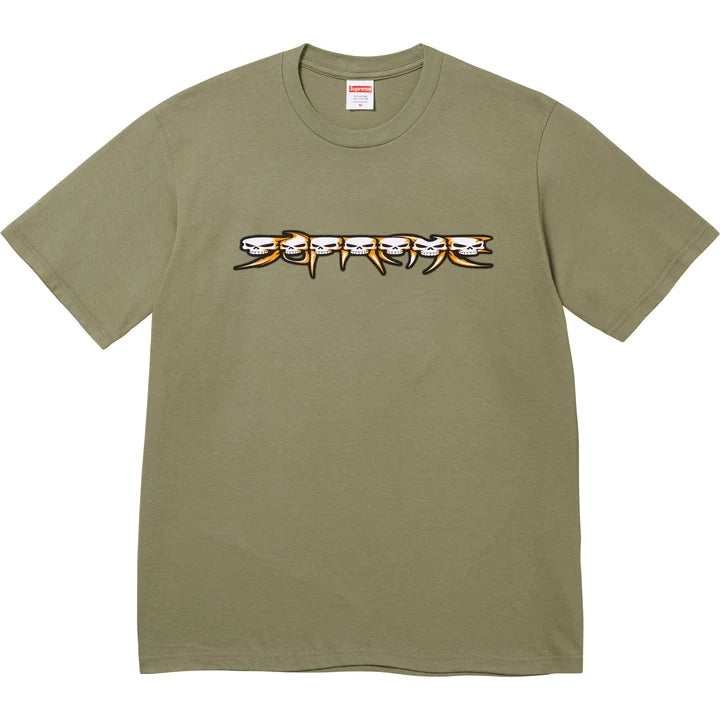 Supreme Skulls Spellout Tee Light Olive