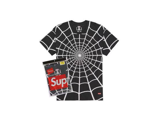 Supreme x Hanes Spider-Man Tagless Tee Black (2 Pack)