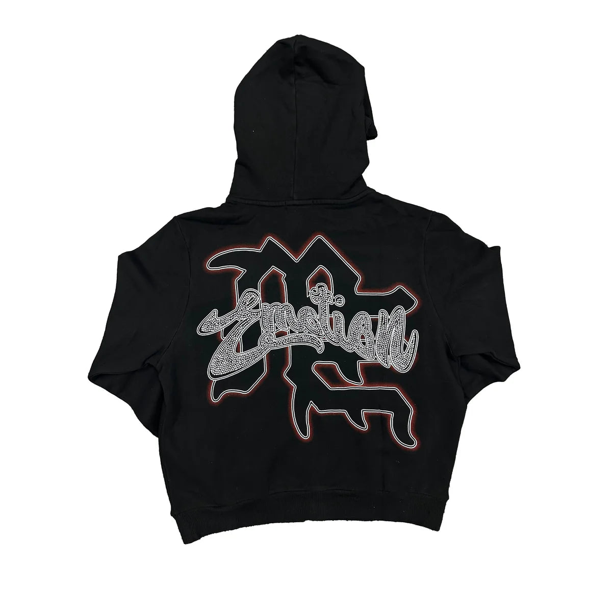 Mixed Emotion Rhinestone Hoodie Black