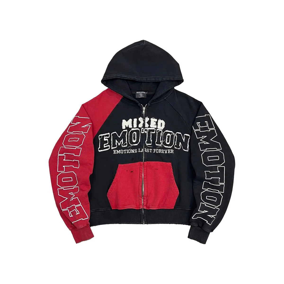 Mixed Emotion Split Decision Hoodie Red