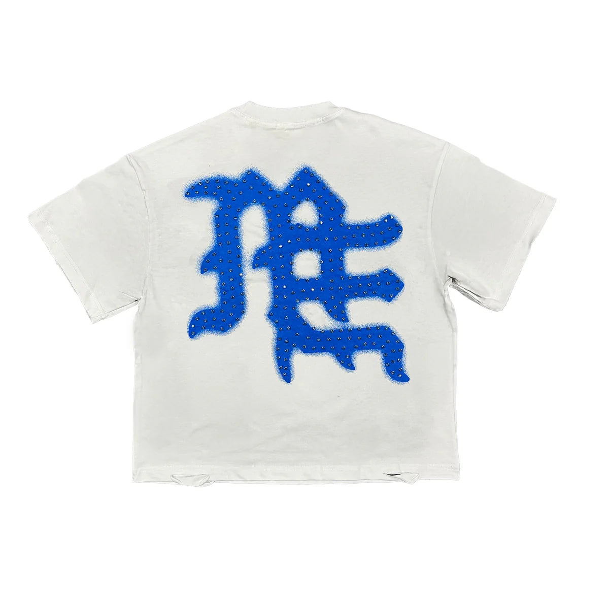 Mixed Emotion End Rhinestone Tee Blue