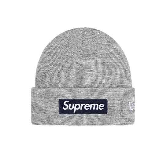 Supreme New Era Box Logo Beanie Heather Grey