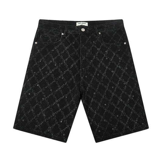 Almost Someday Gemstone Denim Shorts Washed Black