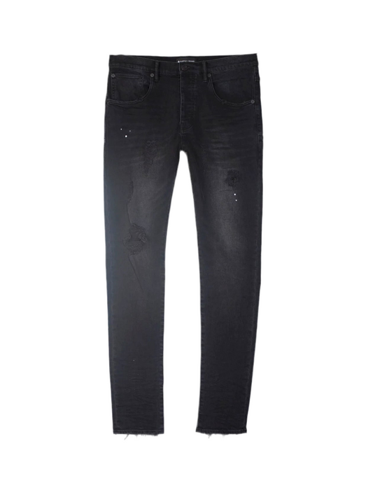 Purple Brand Black Repair Dropped Fit Jeans Black