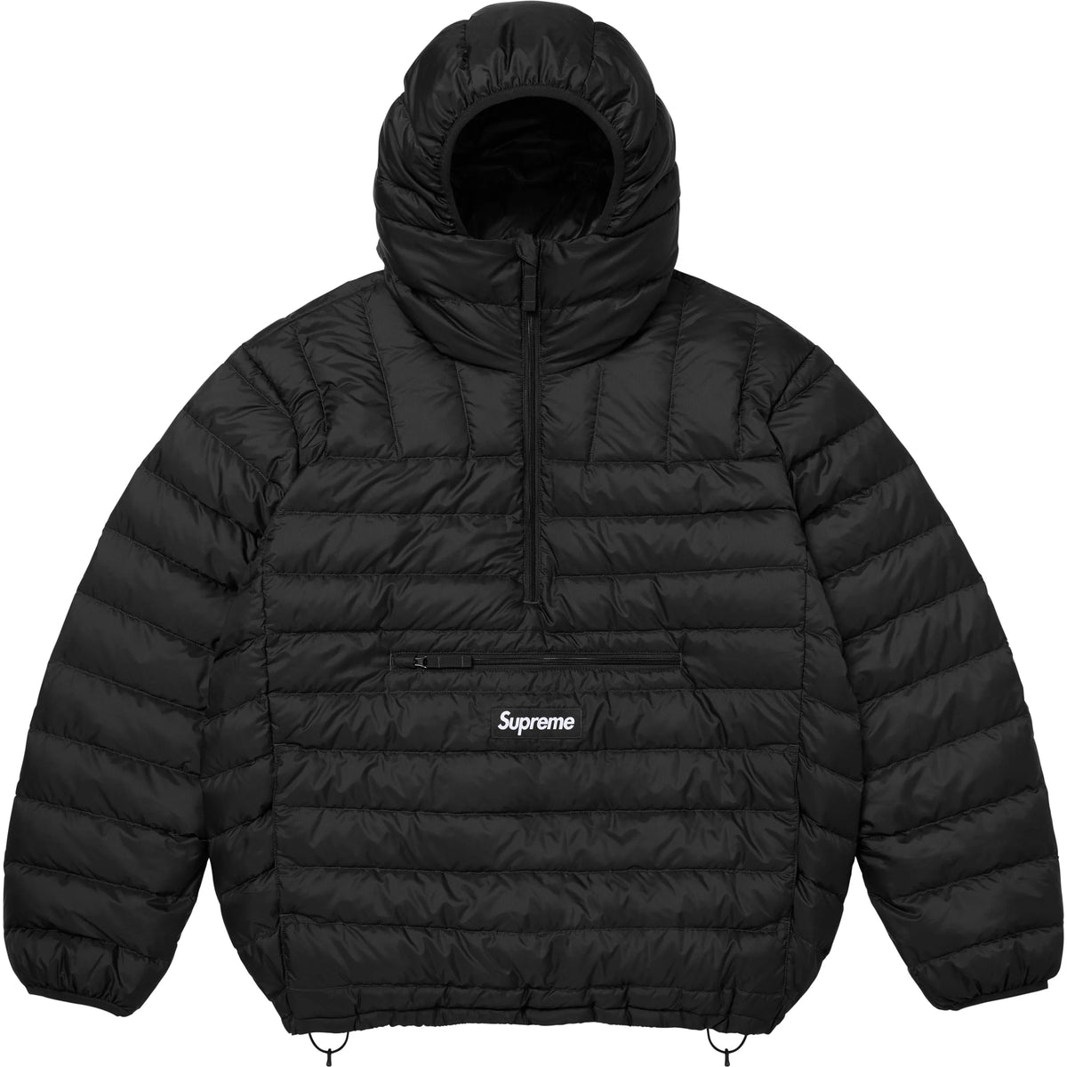 Supreme Micro Down Half Zip Hooded Pullover Black