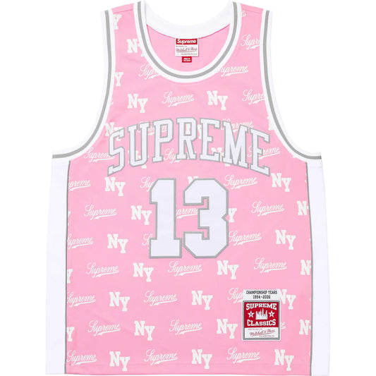 Supreme Mitchell & Ness Monogram Basketball Jersey Pink