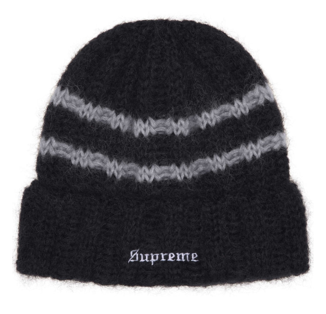 Supreme Brushed Stipe Beanie ‘Black’