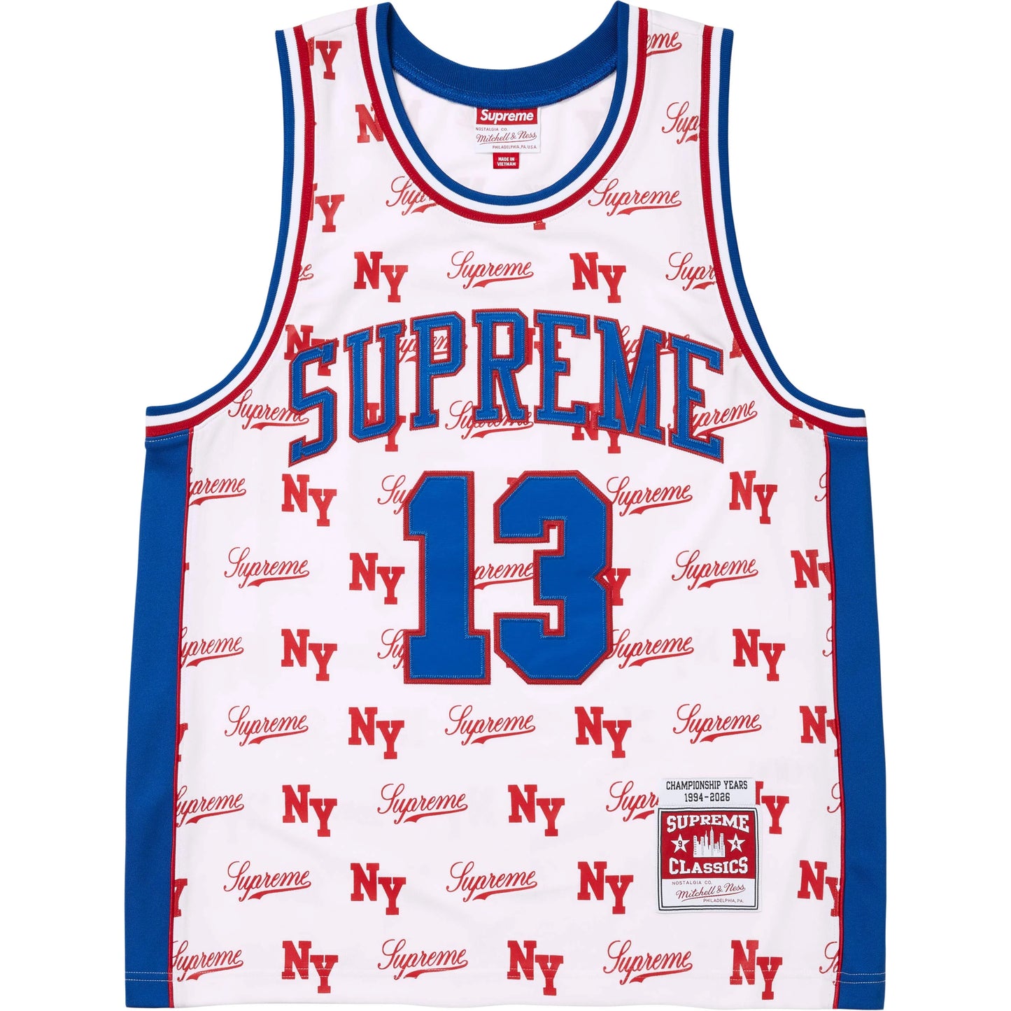 Supreme Mitchell & Ness Monogram Basketball Jersey White