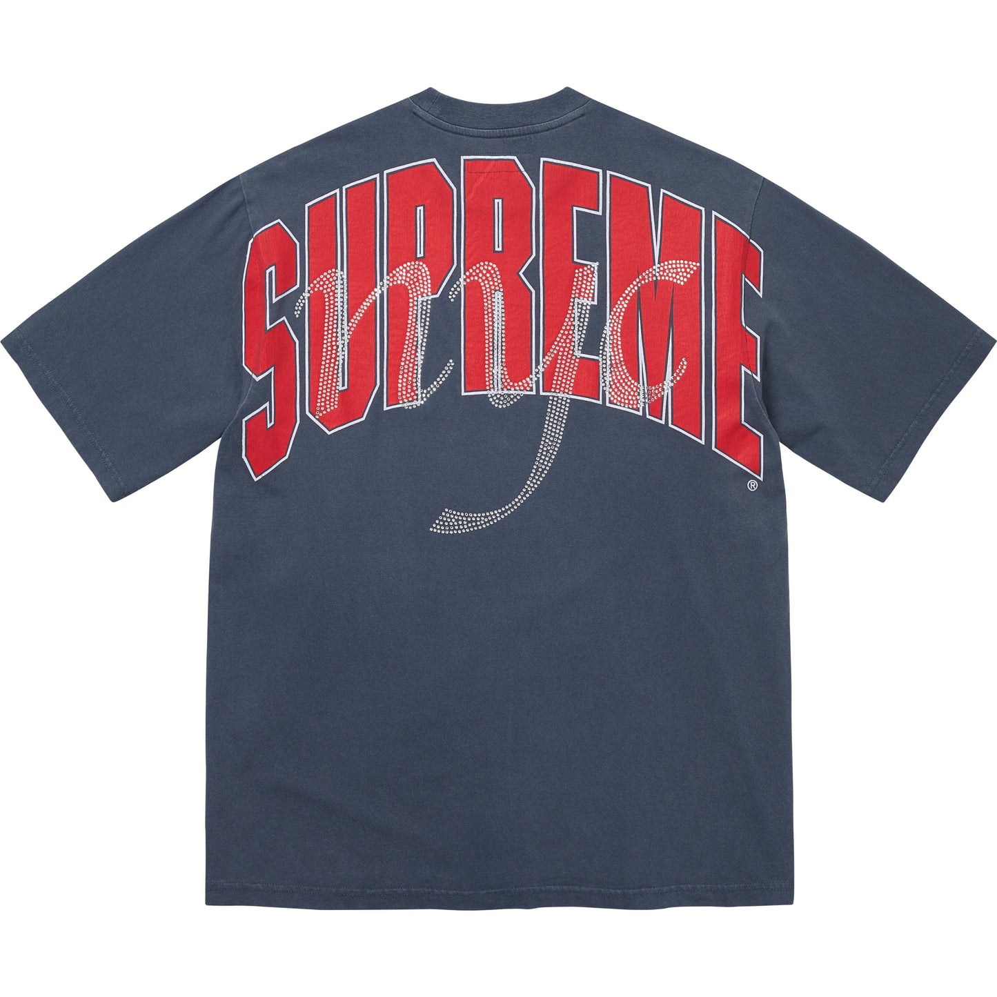 Supreme Rhinestone Script S/S Top Navy