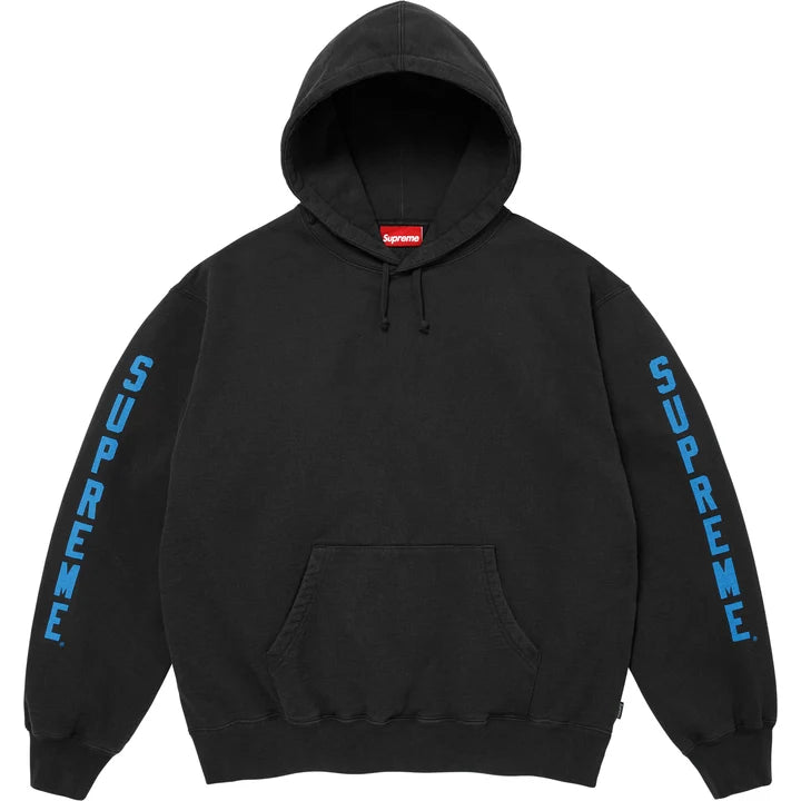 Supreme Washed Logo Hooded Sweatshirt Black