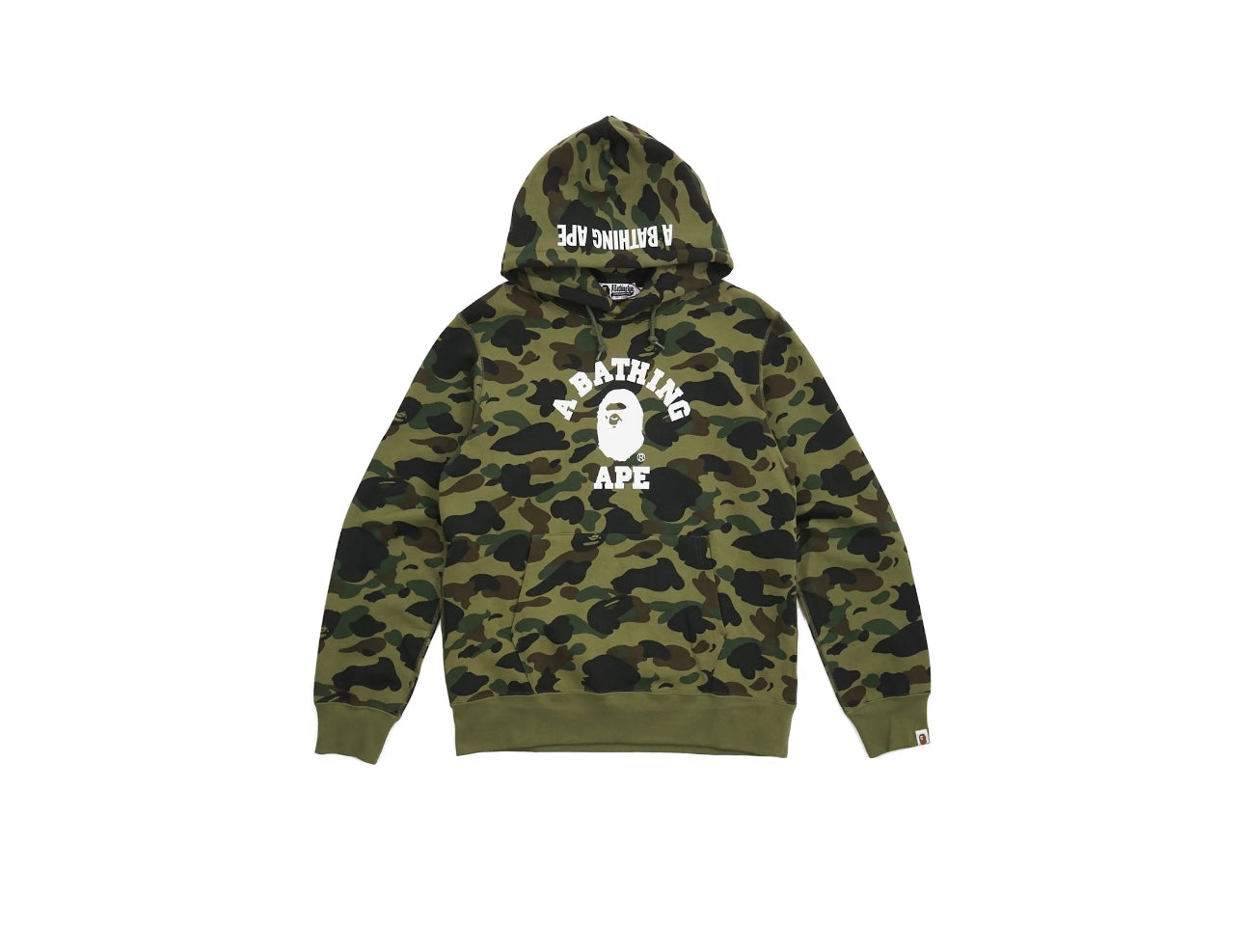 BAPE 1st Camo College Logo Pullover Hoodie (Worn)