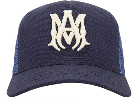 AMIRI MA Trucker Hat Navy Blue White