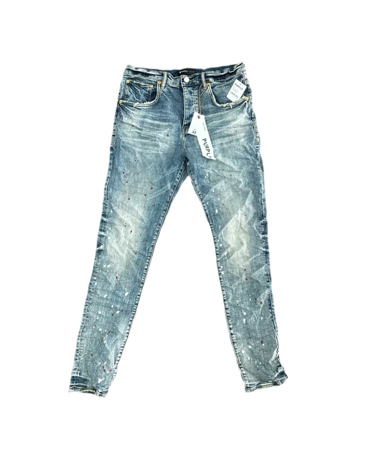 Purple Brand Dappled Bleach Slim Fit Jean