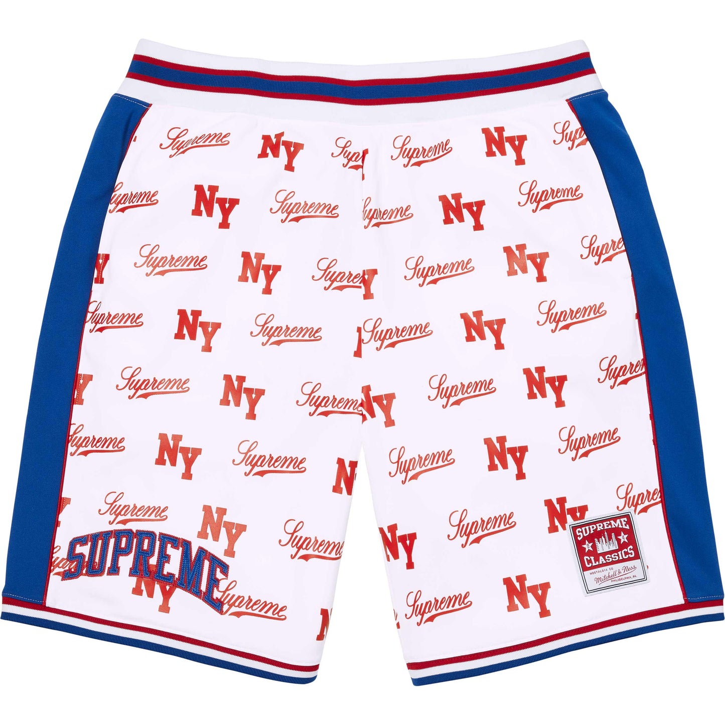 Supreme Mitchell and Ness Monogram Basketball Short White
