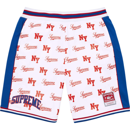 Supreme Mitchell and Ness Monogram Basketball Short White