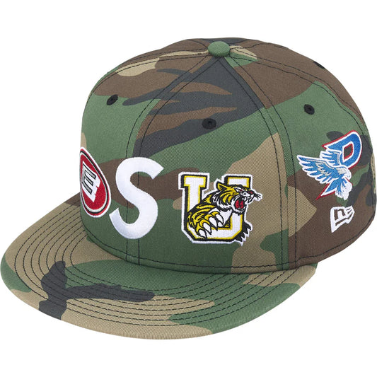 Supreme Mascot S Logo New Era Fitted Hat Woodland Camo
