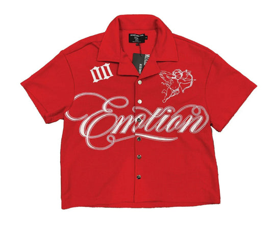 Mixed Emotions Signature Red Button Up Tee