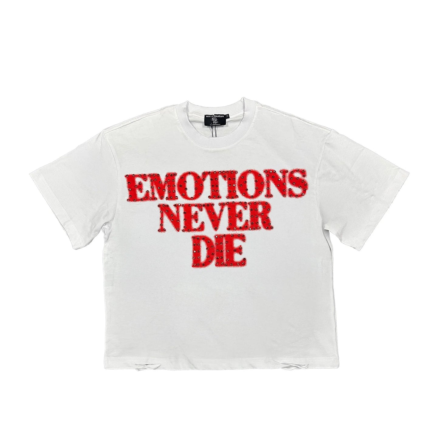 Mixed Emotion End Rhinestone Tee Red