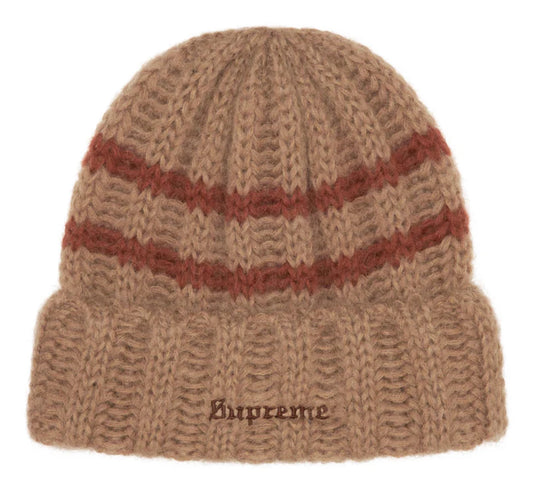 Supreme Brushed Stipe Beanie ‘Camel’