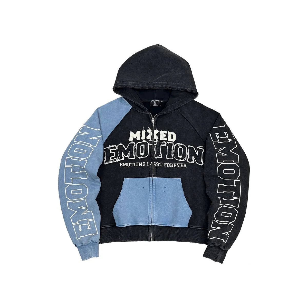 Mixed Emotion Split Decision Hoodie Blue