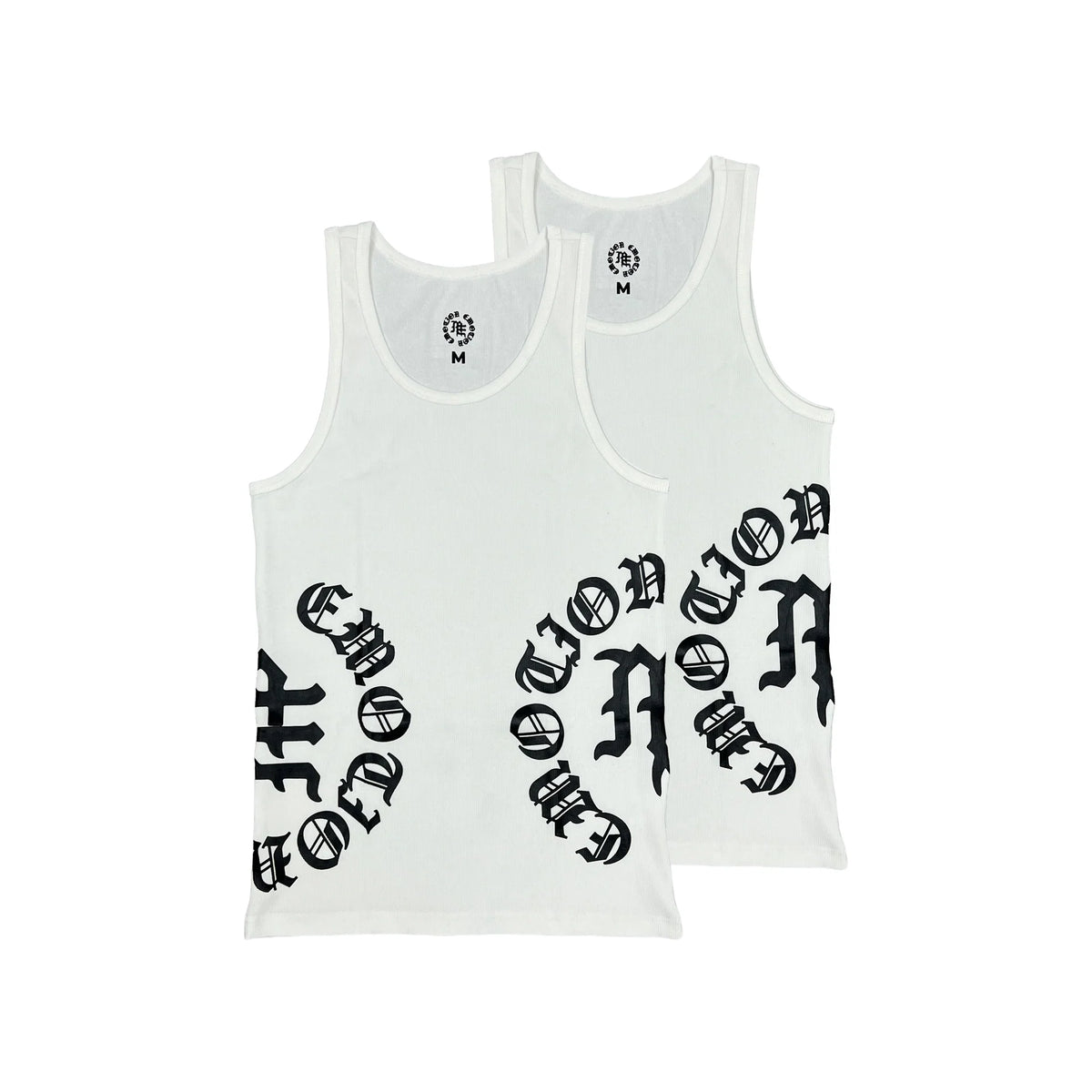 Mixed Emotion 2 Pack Script Tank Top White