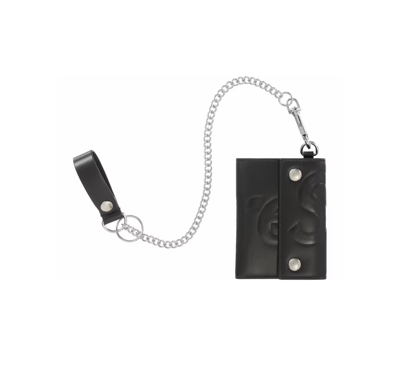 Supreme Leather Chain Wallet Black