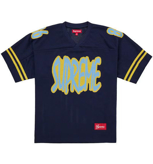 Supreme Reflective Football Jersey Navy