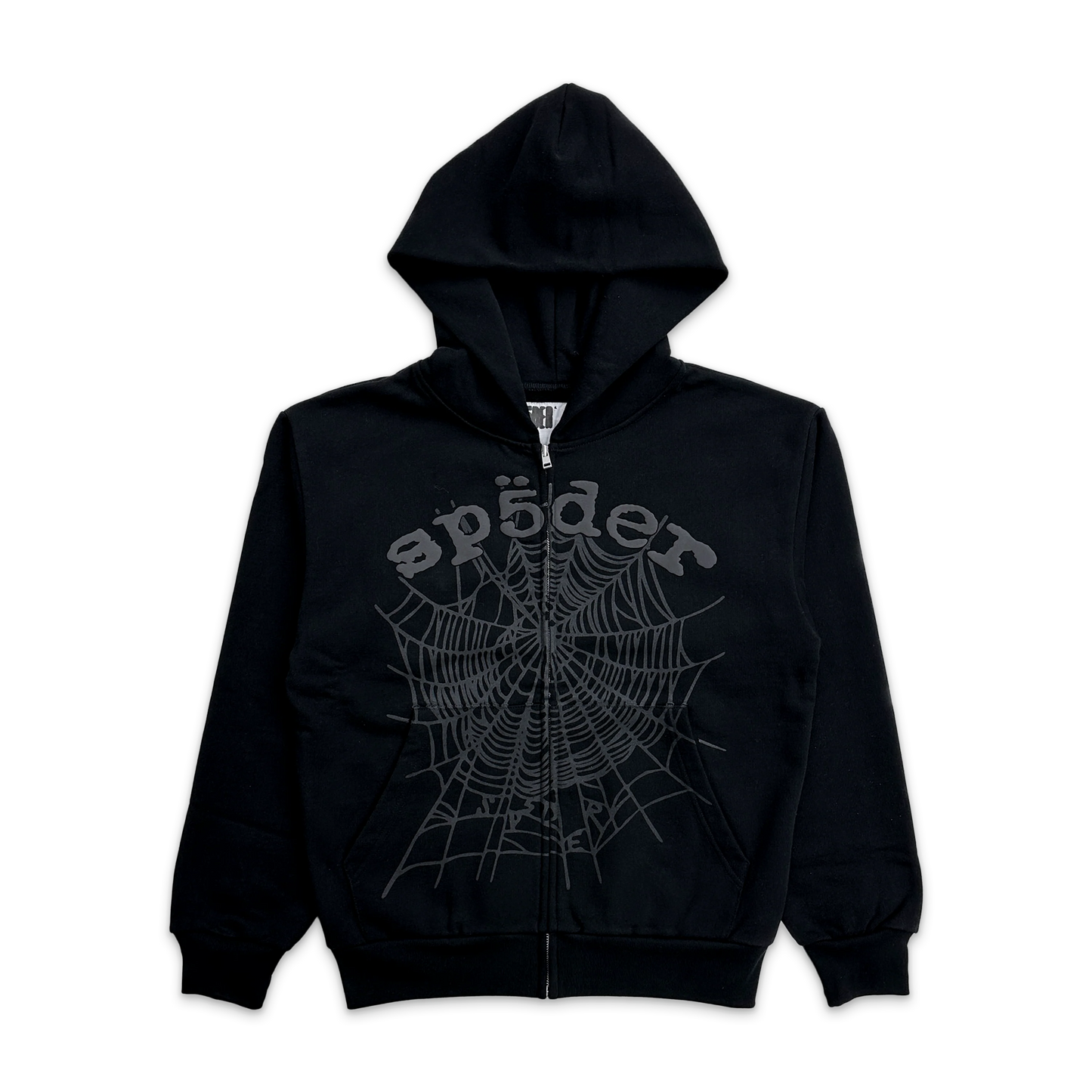 Sp5der OG Web Zip Up Hoodie Black