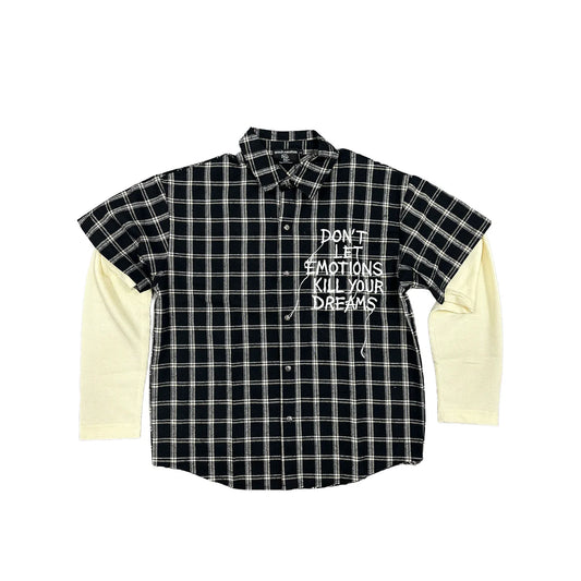 Mixed Emotion Dreams Flannel Black