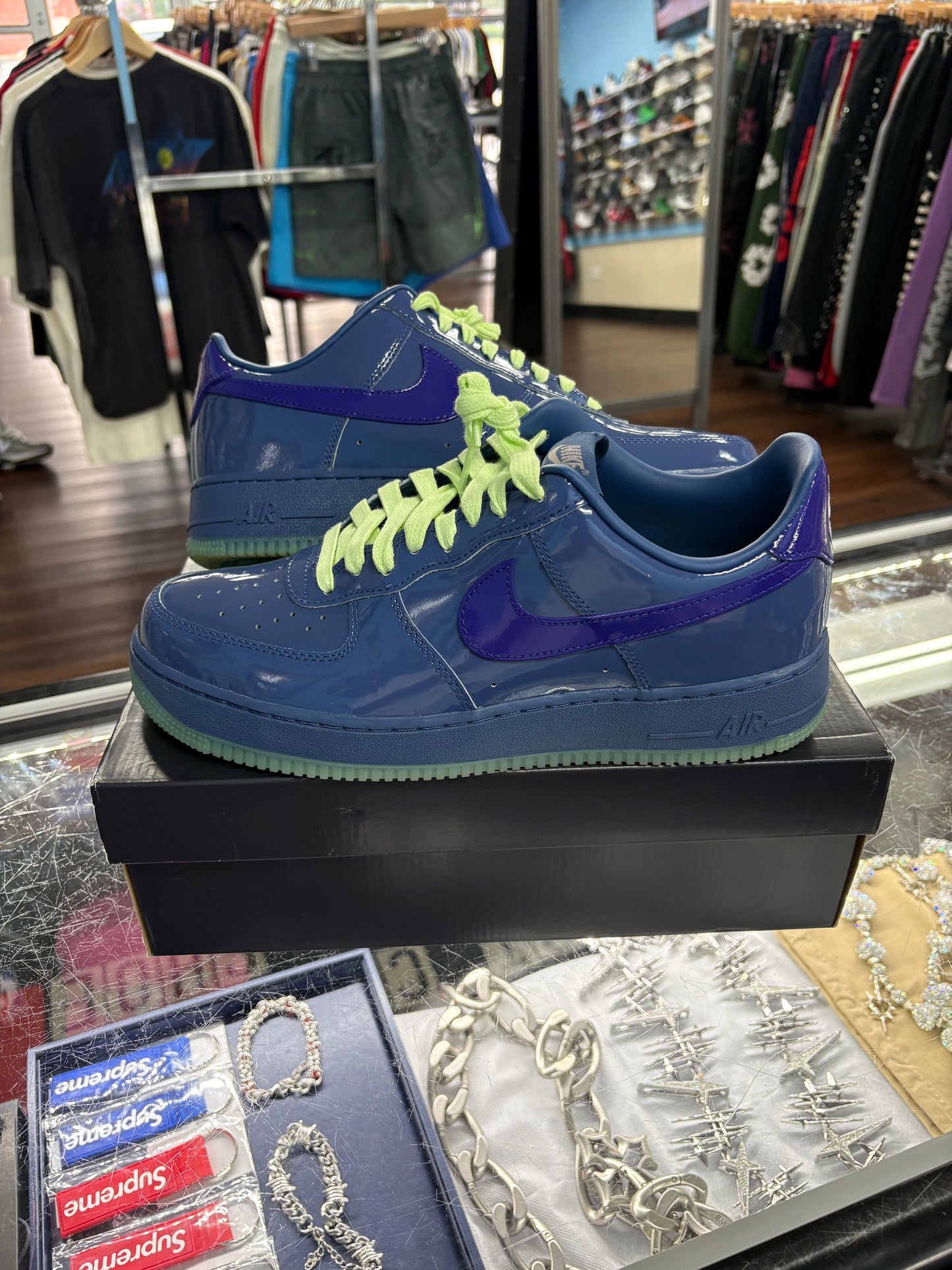 Nike Air Force 1 Patent Leather Mystic Navy Grape (Pre owned)