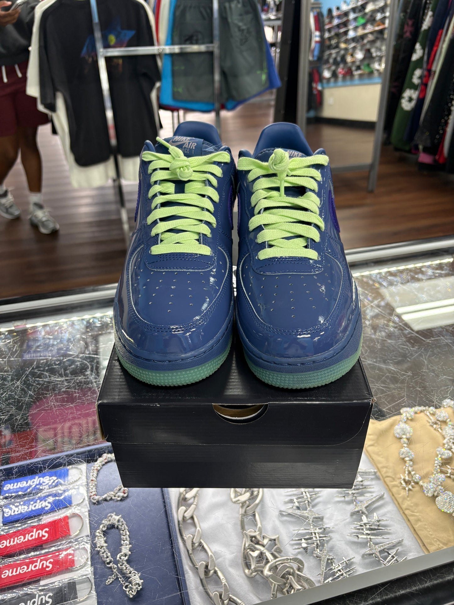 Nike Air Force 1 Patent Leather Mystic Navy Grape (Pre owned)