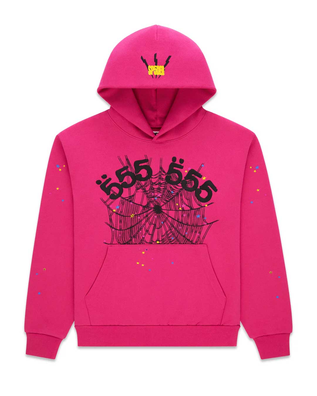 Sp5der Angel Number Hoodie Pink