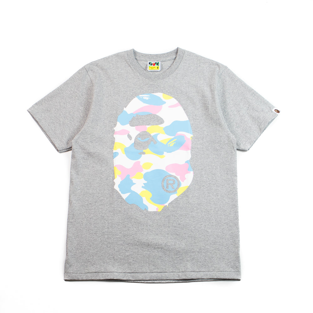 BAPE New Multi Camo Big Ape Head Tee Grey